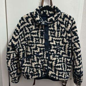 FP Movement by Free People Navy and Cream Teddy Jacket